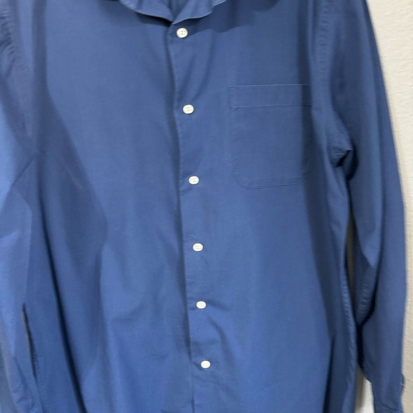 Valerio Garati Fitted Man Blue Collared Long Sleeves Button-Down T-Shirt Sz L - Picture 11 of 14